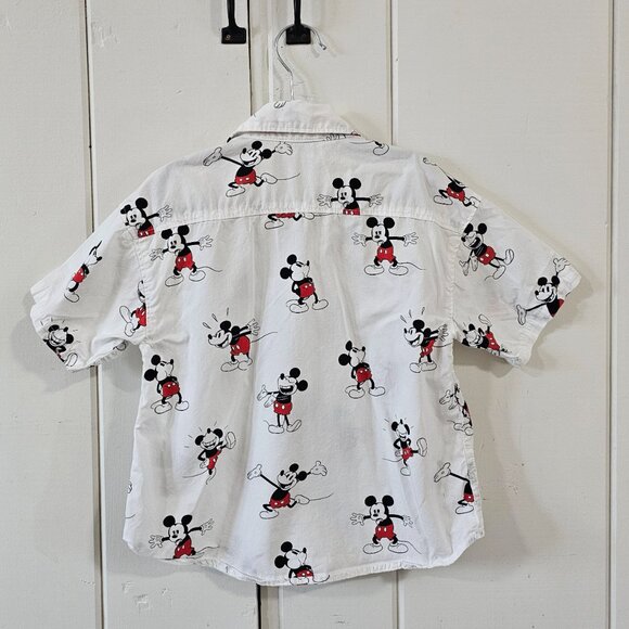 H&M Toddler Boy Classic Mickey Mouse White Button Down Shirt 5T - Picture 5 of 5
